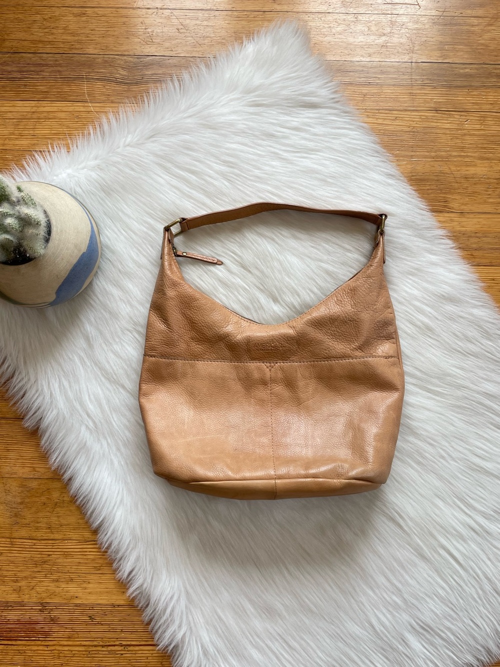 American Leather Co. Hobo Bucket leather shoulder bag